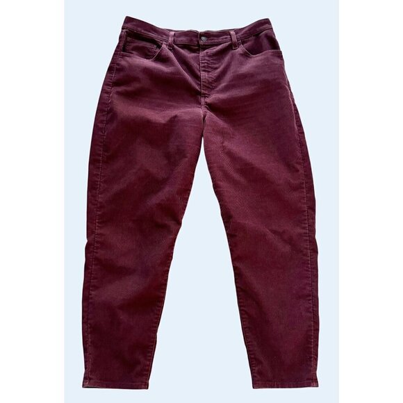 LEVI'S High Waisted Mom Corduroy Jeans Burgundy Maroon Size 34 - Picture 2 of 8